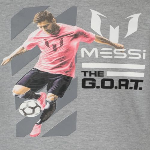 Messi Boys' Long Sleeve Hoodie Sweatshirt Heather Grey 10-12