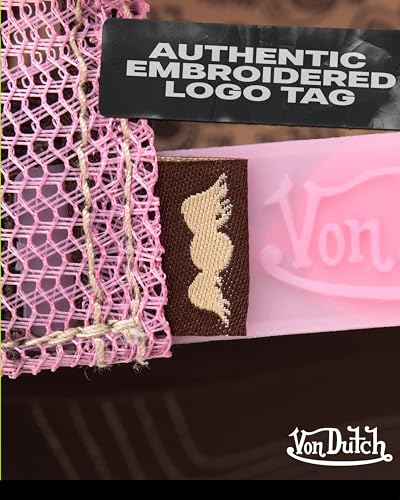 Unisex Trucker Hat with Mesh Back and Colorblock Design - One Size Brown Pink