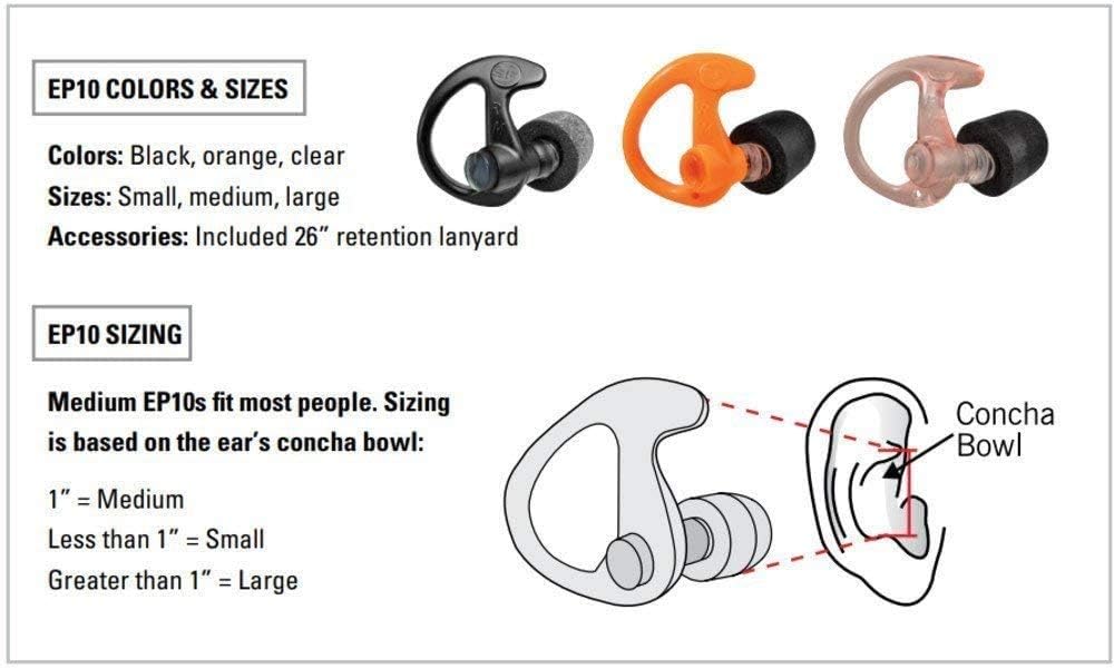 SureFire EP10 Sonic Defenders Ear Plugs - Noise Reduction, Comfortable Fit (1 Pair)