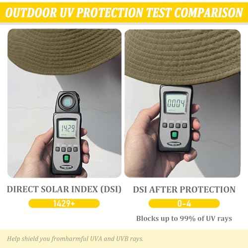 Fishing Hat, Wide Brim Breathable Boonie Hat UV Protection Safari Hiking Bucket Hat Beach Summer Cap