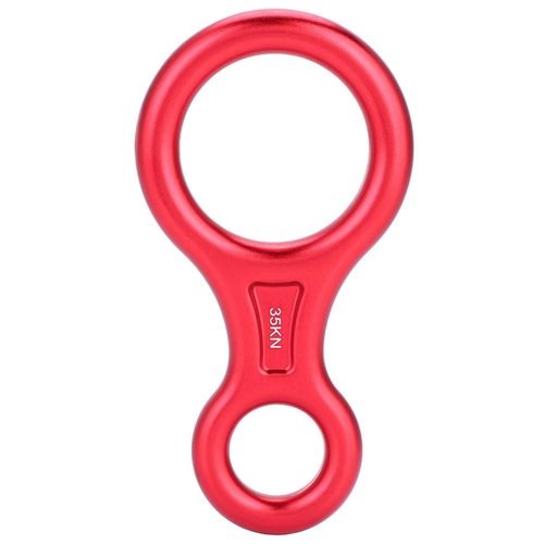 ZLXHDL Rappel Ring,35kn Climbing Rappel 8 Ring Figure 8 Word Rope Descender Rappel Ring for Working Aloft (Red)
