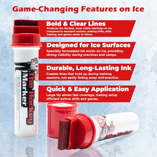 Ice Hockey Line Marker for Rink Training and Practice - Red
