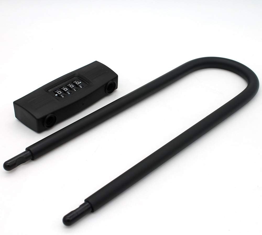 mioni 4 Digit U-Lock Motorcycle Lock/Bike Lock-resettable Combination U-Lock/D Bicycle Lock/Door Lock-, fix The Bicycle Without Carrying The Key. (Black)