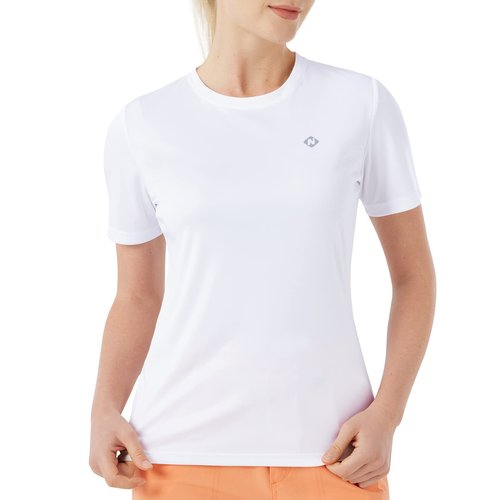 NAVISKIN Women's Quick Dry Rash Guard Shirts UPF 50+ Sun Protection Short Sleeve Shirts White Size XL