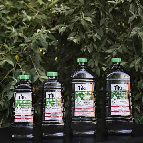 TIKI BiteFighter¢ç Mosquito Repellent Torch Fuel 3/4 Gallon (100 oz.) 4-Pack, Citronella & Cedar Formula for Mosquito Repellency, Easy Pour Bottle, Use with Torches & Table Torches, Outdoor & Backyard