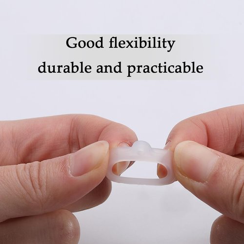 GORGECRAFT 1 Box 60PCS Clear Anti-Lost Silicone Rubber Rings 2 Sizes Holder Silicone Pendant Multipurpose Adjustable Cases 8/13mm Necklace Lanyard Replacement Carrying Kit for Key-Ring Pendant