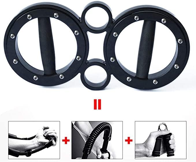 FIITY 8/12 Pounds Multifunctional Hand and Forearm Trainer - Spinning Burn Muscle Training - 360 Degree Rotating Grips – Sliver/Black
