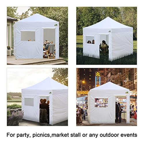 Eurmax USA Full Zippered Walls for 10 x 10 Easy Pop Up Canopy Tent,Enclosure Sidewall Kit with Roller Up Mesh Window and Door 4 Walls ONLY,NOT Including Frame and Top（Blue）