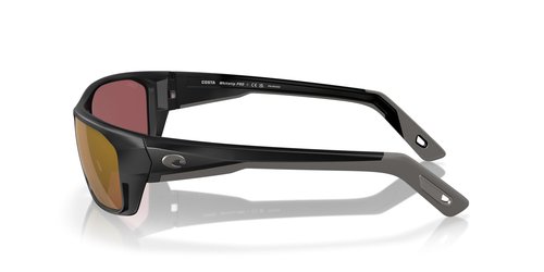 Costa Del Mar Whitetip Pro Sunglasses, Matte Black/Gold Mirrored 580G, 57 mm