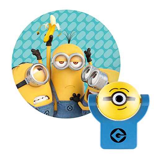 Minions Projectables Plug-in Night Light, Despicable Me, for Kids, Collector¡¯s Edition, Light Sensing, Project Image on Ceiling, Wall, or Floor, 42029 , Yellow