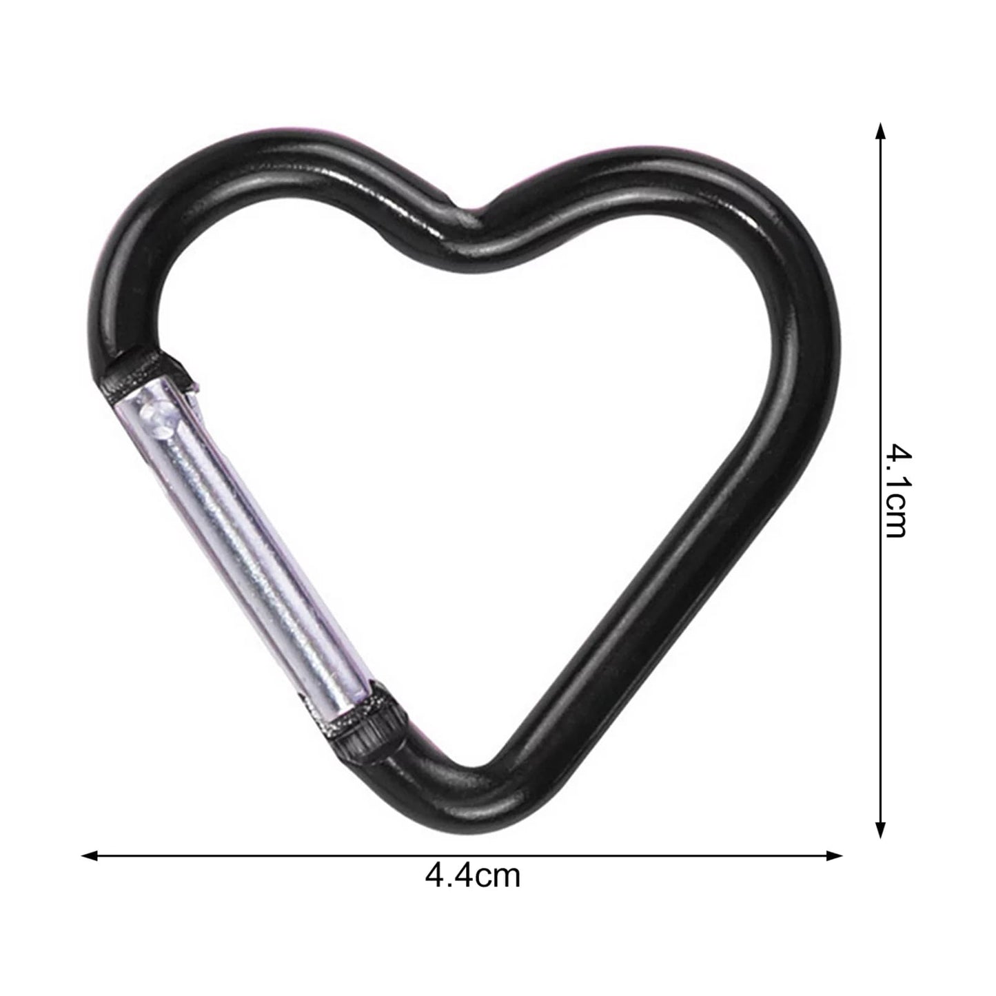 3Pcs Black Heart Shaped Snap Hook Aluminum Heart Key Ring Keychain Clip for Backpack Key Purse Straps，Fasteners，Buckles