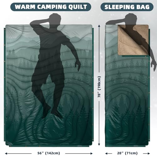 Pale Green Large Camping Blanket with Sherpa Lining 78x56 Inches