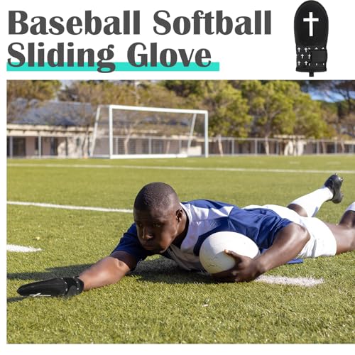 Geyoga Cross Baseball Sliding Mitt - Black, 10 x 4.9 Inches, for Hand Protection