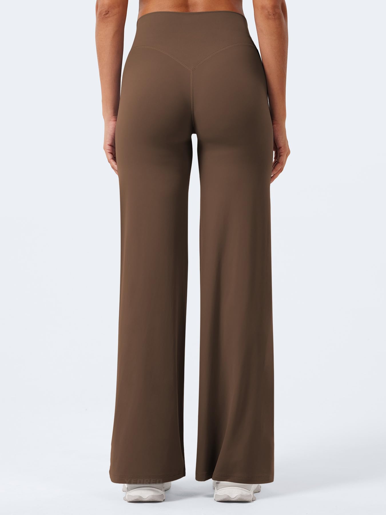 YEOREO Workout Leggings Womens No Front Seam Straight Leggings 31.5" Thin Fleece High Waist Buttery Eddiy Gym Yoga Pants Brown M