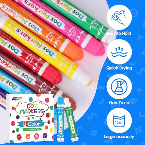 8 Pack Dot Markers for Toddlers Non-Toxic Washable Art Supplies - Variation of THIS listing