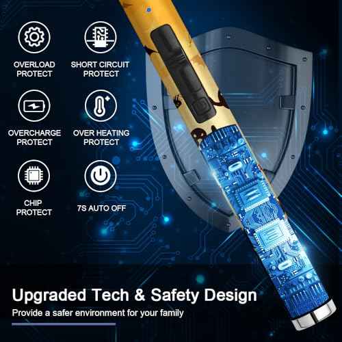 SUPRUS Electric Candle Lighter USB Type C Rechargeable Lighter with Upgraded LED Battery Display Safety Switch Flameless Plasma Windproof for Candle Cooking BBQs Fireworks (Halloween)