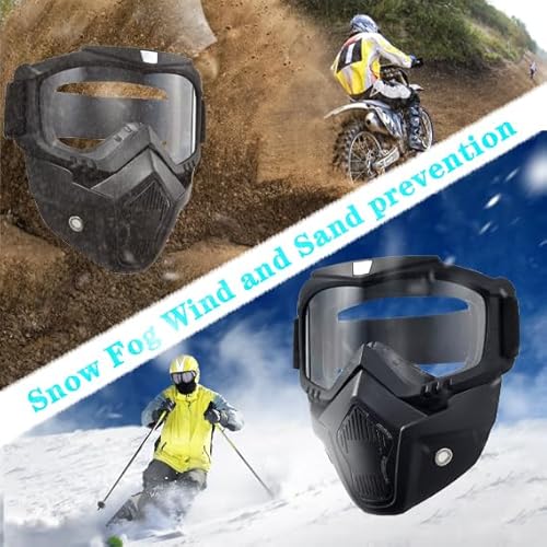 Paintball Mask Anti Fog,Airsoft Mask Full Face,Tactical Mask, Motorcycle Helmet Goggles with Removable Face Mask for Men Women