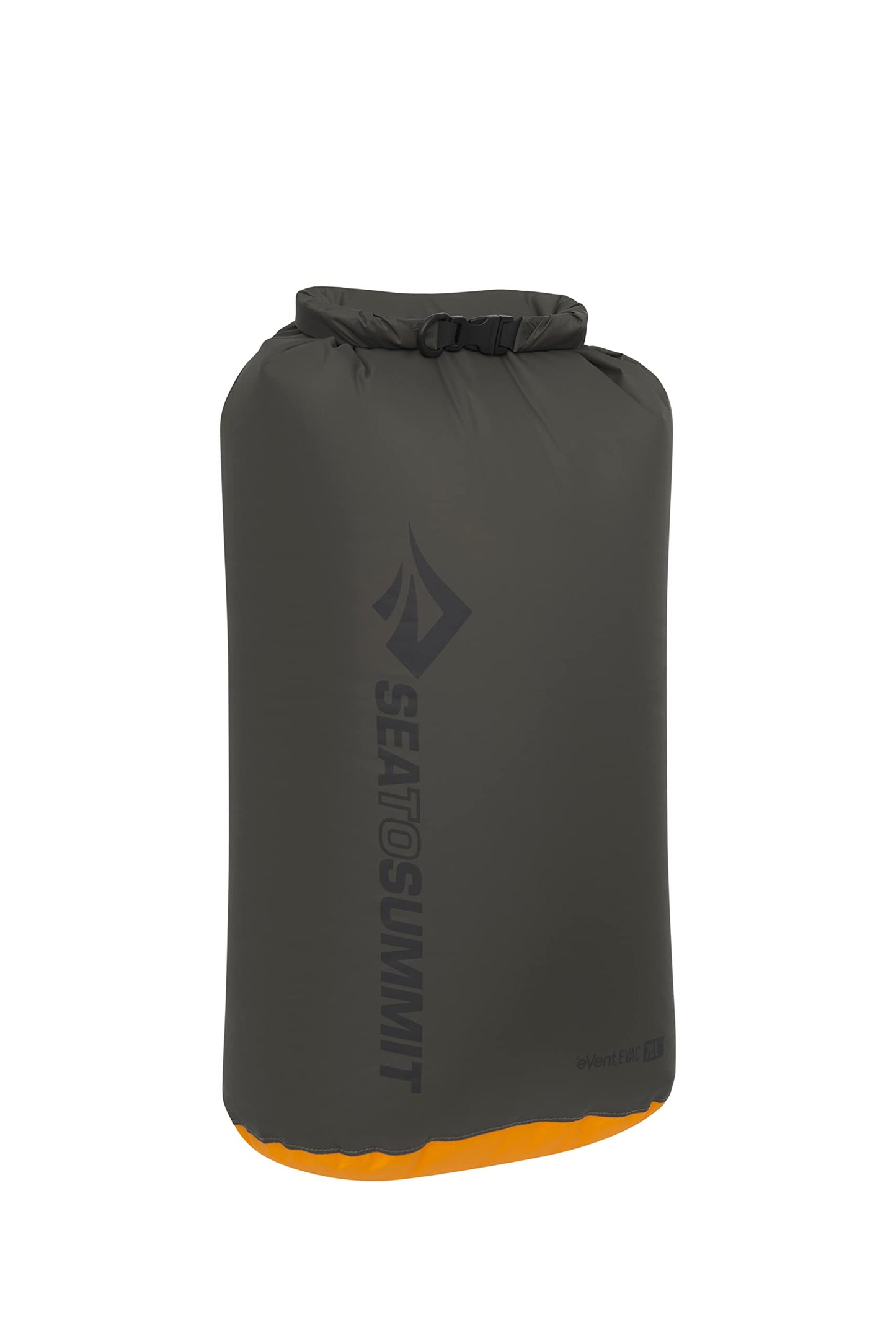 Sea to Summit eVac Dry Bag, Roll-Top Compression Sack, 20 Liter, Beluga Black