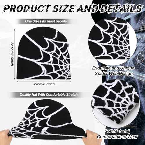 Ramede 4 Pcs Y2k Beanie - Double Sided Graphic Beanies for Men and Women, Acrylic Knitted Y2k Hats Accessories