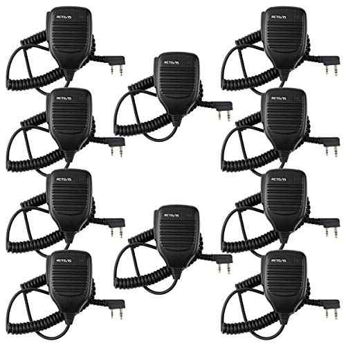 Retevis Walkie Talkie Microphone,Two Way Radio Shoulder Mic,Compatible with Retevis RT68 RT21 H-777 RT22 RT22S RT27 RT86 RT19 RT15 RB26 BAOFENG UV-5R 888S 5RM Kenwood Samcom pxton Radio(10 Pack)