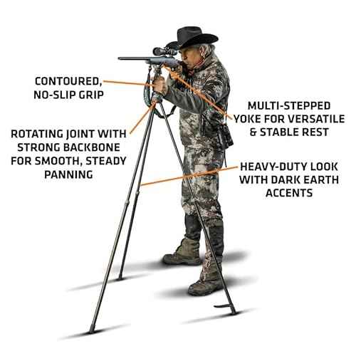 PRIMOS Hunting Trigger Stick Gen3 Shooting Stick, Adjustable Height, Quick-Detach Yoke, Durable and Lightweight, Ideal for Hunting, Shooting, and Photography