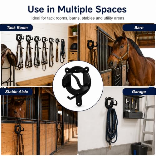 12 Counts Horse Bridle Rack Wall Hooks with Tubes & Screws - Tack Storage