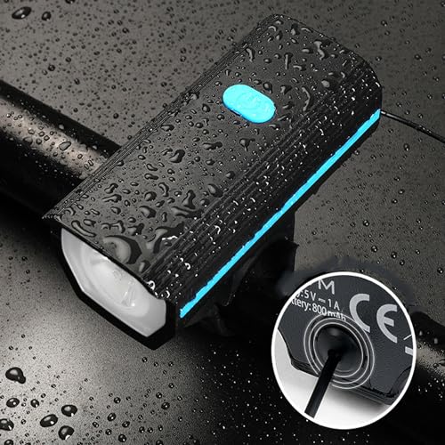 Rechargeable Bike Lights with Electric Bell and Tail Light, Ultra Bright Waterproof Bicycle Headlight with Quick-Release, for Night Riding, Road Mountain Bike Accessories for Kids Adults.
