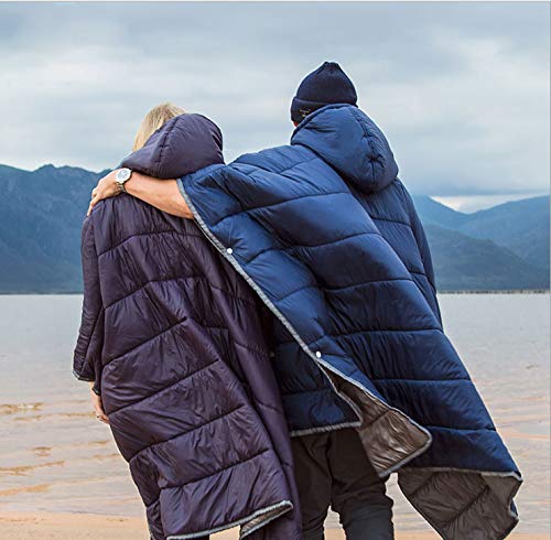 Wearable Hooded Blanket Sleeping Bag - Lightweight Thermal Cloak for Camping Hiking
