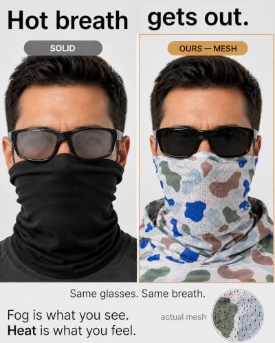 Men's UPF 50+ Sun Protection Hoodie Fishing Shirt with Face Mask - Large, Yellow/Army Green/Light Gray