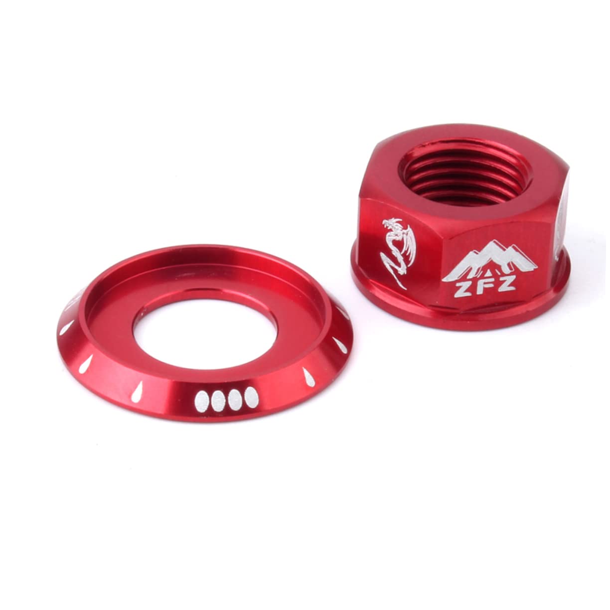 CLISPEED 4 Pcs Aluminium Alloy M10 Bike Nuts for Wheel Fixing, Red