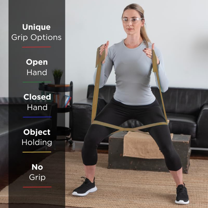 THERABAND CLX Gold Resistance Band with Loops - 5ft Fitness Band for Home Workouts, Level 8 Strength Training Equipment