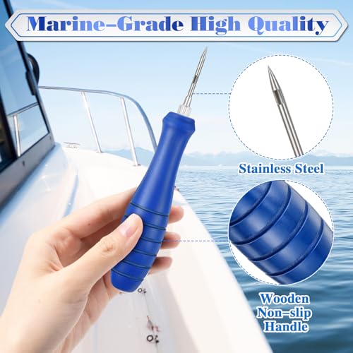 Fish Venting Tool with Blue Handle and Stainless Steel Needles for Deep Sea Fish Relief - Fish Venting Kit