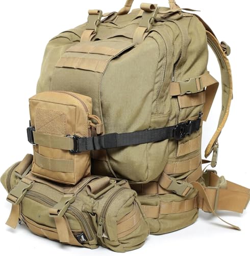MOLLE Tactical Webbing Straps for Backpack Attachments - 4 Pack, Black