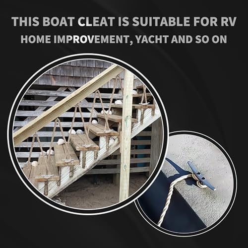 Galvanized Steel Dock Cleats 8 Inch - Silver 4 Pack Marine Rope Tie-Downs