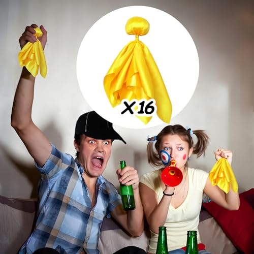 16 Pack Yellow Penalty Flags for Football and Lacrosse Referee Games