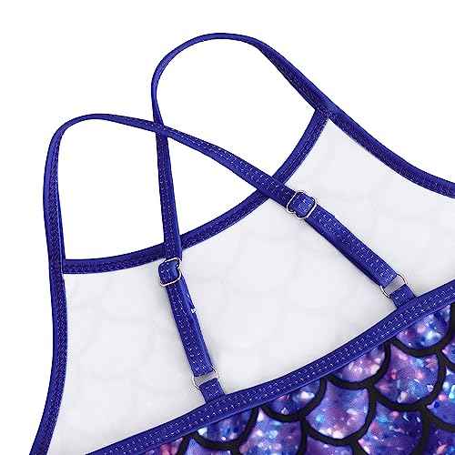 Girls Swimsuit One Piece Bathing Suit with Adjustable Straps Cute Little Kids Swimming Suits Beach Swimwear 4T-12
