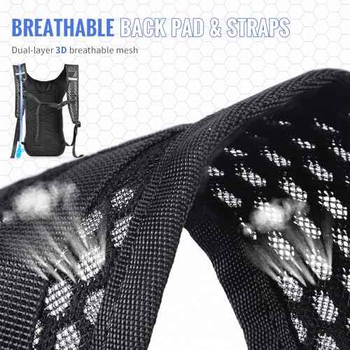 Hydration Pack with 3L PEVA Water Bladder - Lightweight Hydration Backpack for MTB Cycling, Hiking, Running - Women & Men - 10L Capacity