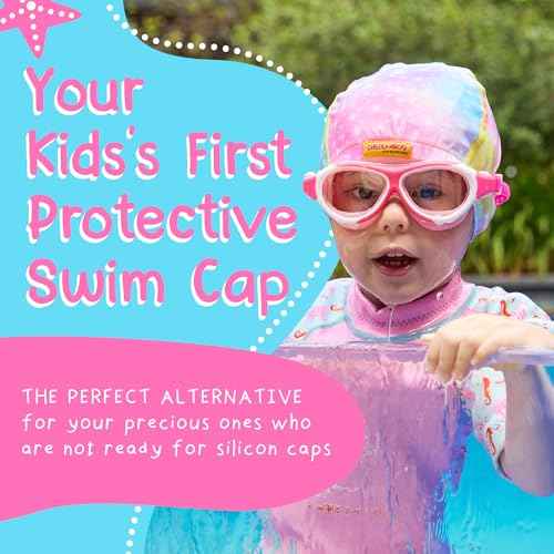 Kids Swim Cap | Soft Stretch Spandex Quick-Dry Fabric | Comfortable Toddler Swimming Cap for Boys & Girls 2-8 Years