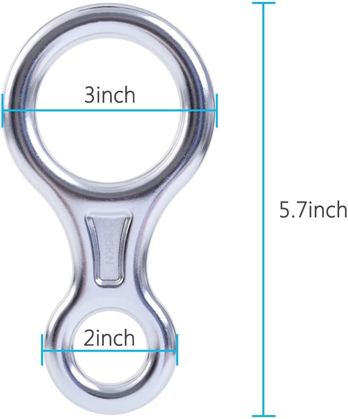 PROND Terminal 8 Descender, Climb Aluminum Figure 8 Descender Rigging Plate Heavy Duty, 35KN Aluminum Alloy Descender for Outdoor Climbing Rappel Gear Downhill Ring Equipment and Belay Device