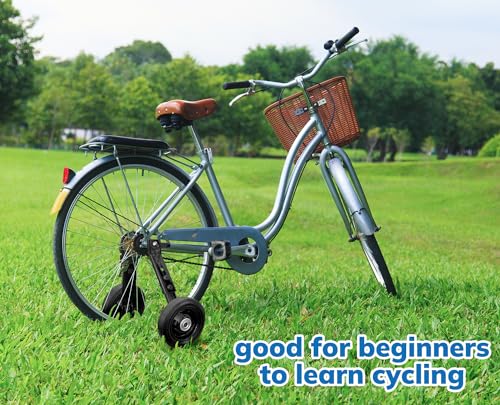 Black Thicken Bike Training Wheels for Adults 24-28 Inch Bikes Heavy Duty Steel