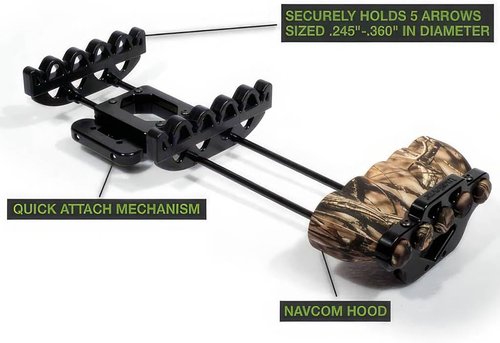 LimbSaver Silent Quiver for Bow Hunting, One Piece, Lightweight and Low Profile, Works with Right and Left-Handed Bows, Fits All Arrow Sizes