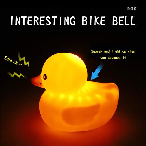 wonuu Rubber Duck Bike Bell, Squeeze Ducks with Helmet for Cycling Car Dashboard Decorations Motorcycle Bicycle Accessories (Silver-Black)