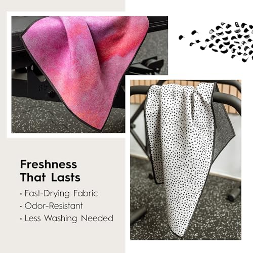 GEOMETRY Gym Towels for Working Out - Double Sided, Super Absorbent Microfiber Sweat Towel, Compact & Quick Dry - Premium Microfiber for Gym - Amanda, 16" x 30", 1 Piece