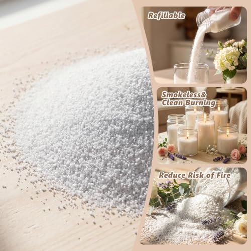 10 lbs White Natural Pearl Candle Sand Kit with 50 Cotton Wicks - DIY Candle Making