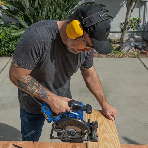 ULTRX NEW Shield Passive Earmuff – Slim Hearing Protection for Shooting, Yardwork, Construction, Woodworking - Yellow