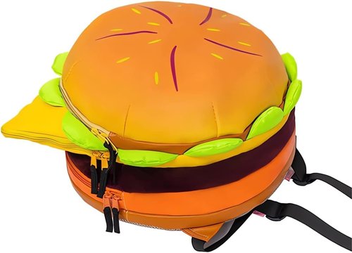 Hkufpq Cheeseburger Backpack Multi-Compartment, Universe Hamburger Backpack Burger Backpack Daypack