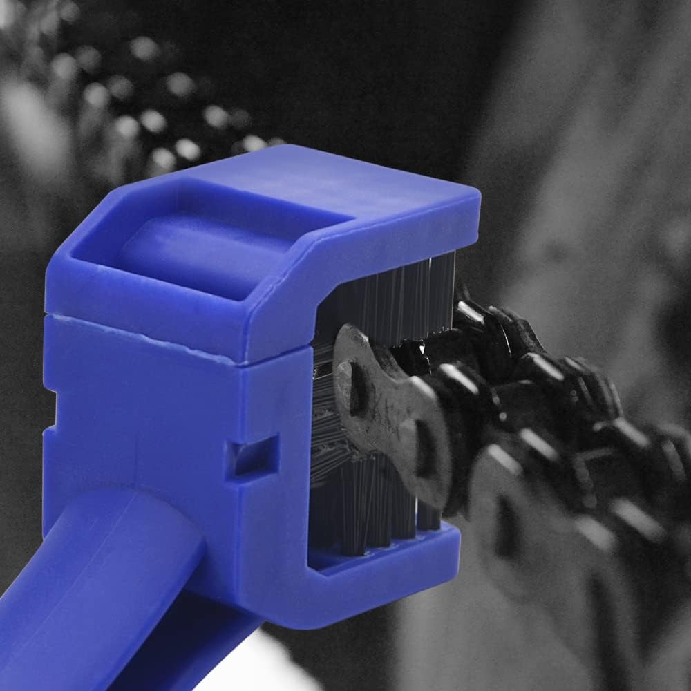 WMYCONGCONG 2 PCS Motorcycle Bicycle Bike Chain Cleaning Brush Tool Chain Washer Cleaner Crankset Brush Mountain Bike Maintain Cleaning Tool, Blue and Red