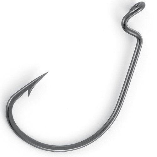 Dr.Fish 100 Pack EWG Hooks Bass Fishing Worm Hooks Extra Wide Gap Offset Freshwater Fishing Carolina/Texas Rig 2/0