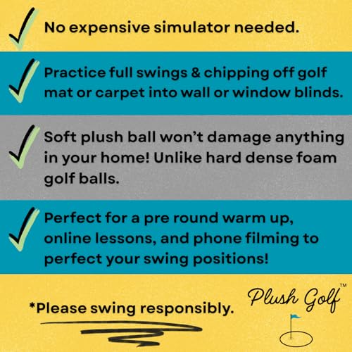 3-Inch Plush Indoor Golf Balls for Practice - Soft, Damage-Free Swing Training
