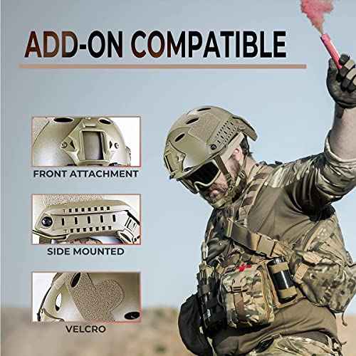 Bump Army Tactical Helmet - Kids, Men & Women - Swat, Sniper, Combat, Pilot, Climbing, Forestry, Caving, Paintball